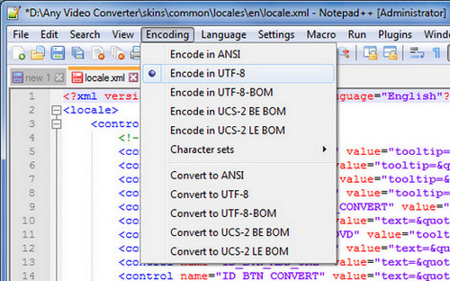 Encode in UTF-8