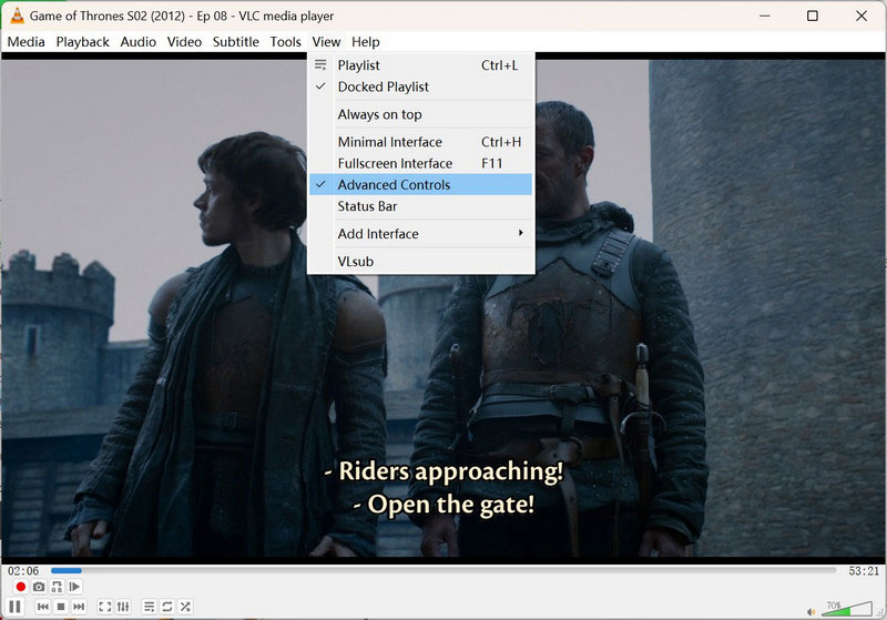 vlc advanced controls