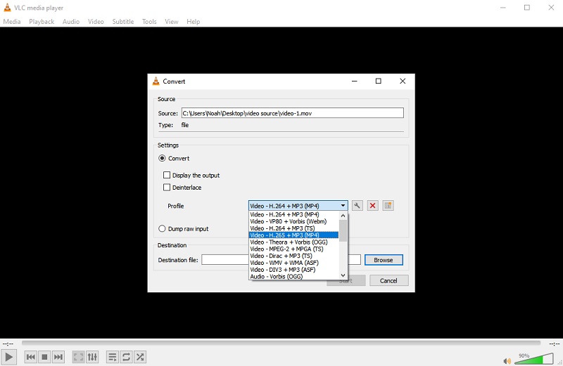 set output format