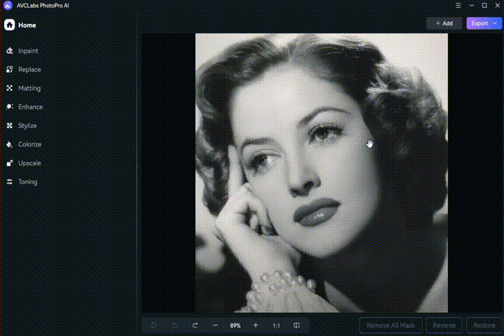 upscale and colorize b&w image with avclabs photopro ai