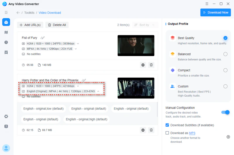 download settings
