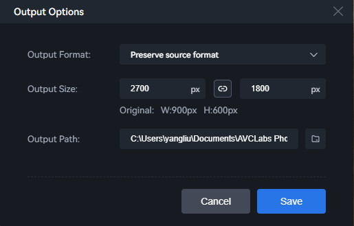 configure output settings