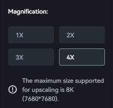 select magnification level